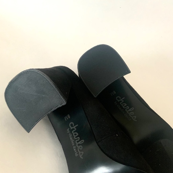 Charles David Arya Black Pump Block heel pointed toe Classic Dress Shoes Heels 8 - Picture 7 of 7